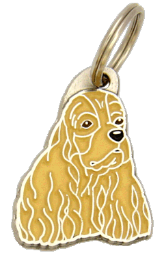 Cocker spaniel americano marrom <br> (placa de identificação para cães, Gravado incluído)